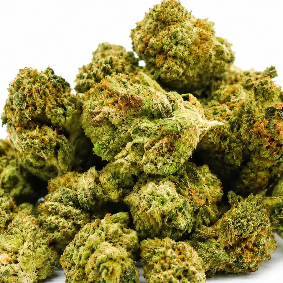 THCX Blumen Power Skunk Medium Buds – Nahaufnahme