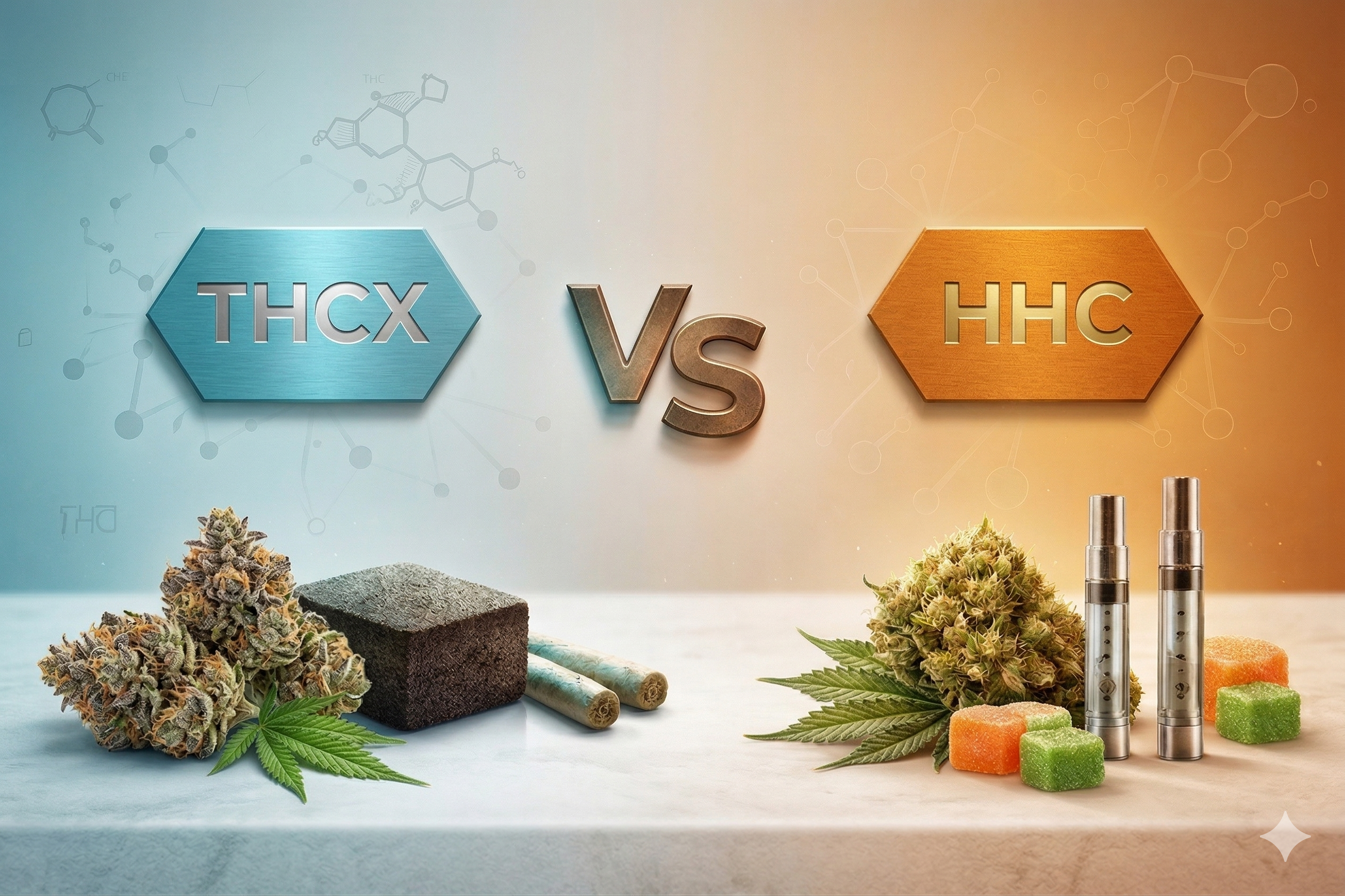 THCX vs HHC erklärt: Wirkung, Chemie und rechtliche Realität